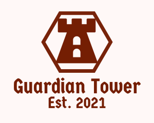 Watchtower - Hexagon Castle Turret logo design