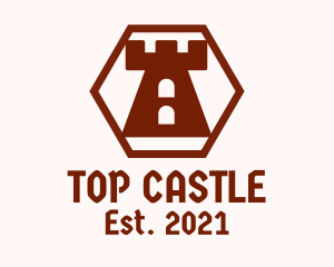 Hexagon Castle Turret logo design