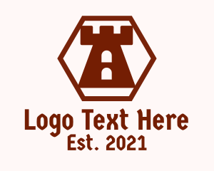 Turret - Hexagon Castle Turret logo design