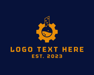 Metropolis - Mechanical Laboratory Flask logo design