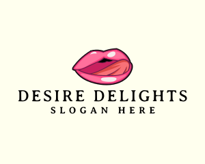 Sensual Woman Tongue logo design