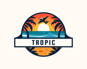 Beach Travel Tourism logo design