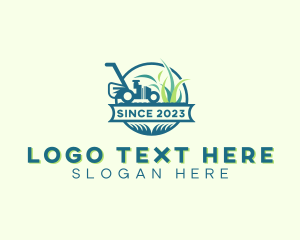 Grass Lawn Mower Logo