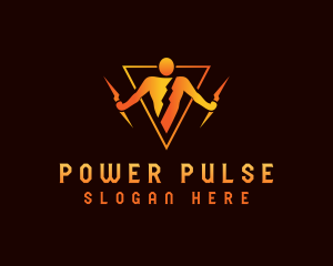 Voltage - Lightning Voltage Human logo design