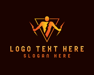 Human - Lightning Voltage Human logo design