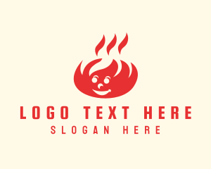 Flammable - Happy Camp Fire logo design