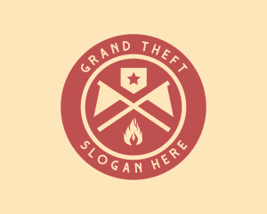 Emblem - Outdoor Fire Flag logo design