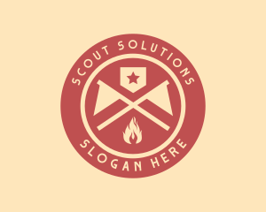 Scout - Outdoor Campfire Flag logo design