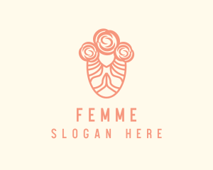 Feminine Rose Wellness logo design