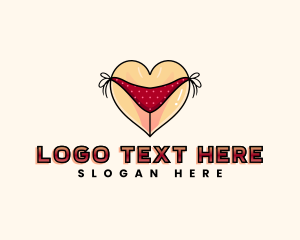 Sexy - Sexy Heart Bikini logo design