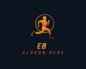 Running - Prosthetic Disability Runner logo design