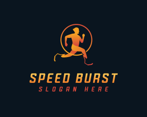 Sprinting - Prosthetic Disability Runner logo design