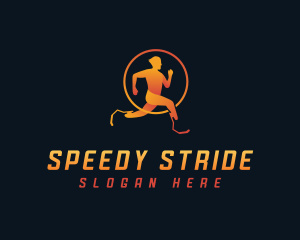 Sprinter - Prosthetic Disability Runner logo design