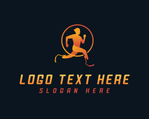 Track And Field - Prosthetic Disability Runner logo design