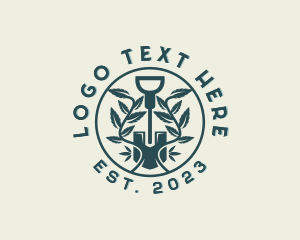 Landscaper - Leaf Garden Shovel logo design