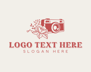 Vlog - Rangefinder Camera Flower logo design