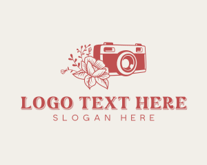 Videography - Rangefinder Camera Flower logo design