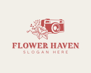 Rangefinder Camera Flower logo design