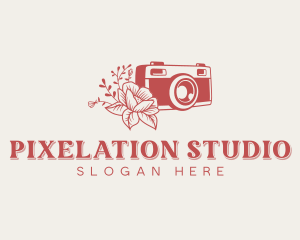 Rangefinder Camera Flower logo design