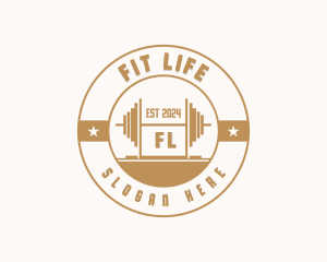 Barbell Fitness Gym logo design