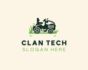 Backyard - Grass Mowing Lawn Mower logo design