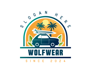Surfer Tourist Car Travel Logo