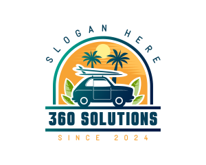 Surfer Tourist Car Travel logo design