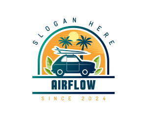 Surfer Tourist Car Travel logo design