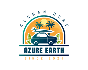 Surfer Tourist Car Travel logo design