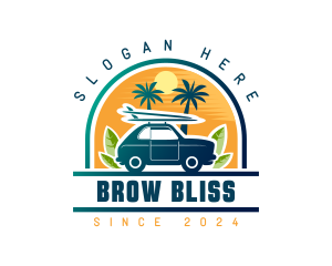 Surfer Tourist Car Travel logo design