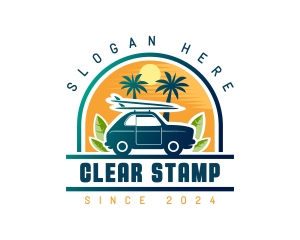 Surfer Tourist Car Travel logo design