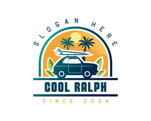 Surfer Tourist Car Travel logo design