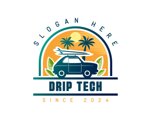 Surfer Tourist Car Travel logo design