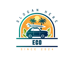 Road Trip - Surfer Tourist Car Travel logo design