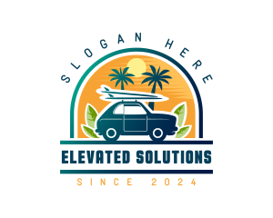 Surfer Tourist Car Travel logo design