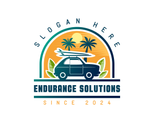 Surfer Tourist Car Travel logo design