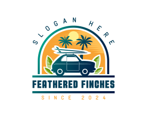 Surfer Tourist Car Travel logo design