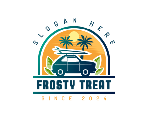 Surfer Tourist Car Travel logo design