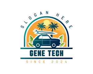 Surfer Tourist Car Travel logo design