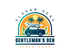 Surfer Tourist Car Travel logo design