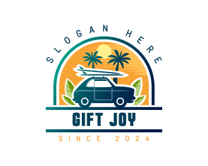 Surfer Tourist Car Travel logo design