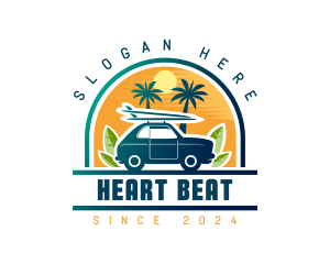 Surfer Tourist Car Travel logo design