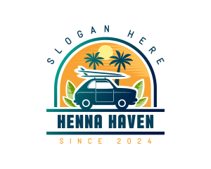 Surfer Tourist Car Travel logo design