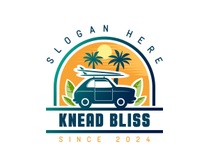 Surfer Tourist Car Travel logo design