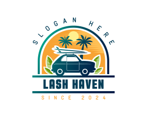 Surfer Tourist Car Travel logo design