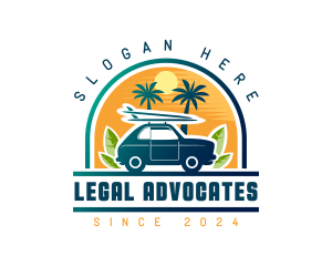 Surfer Tourist Car Travel logo design