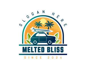 Surfer Tourist Car Travel logo design