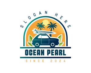 Surfer Tourist Car Travel logo design