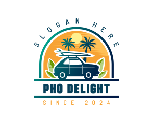 Surfer Tourist Car Travel logo design