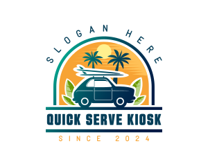 Surfer Tourist Car Travel logo design